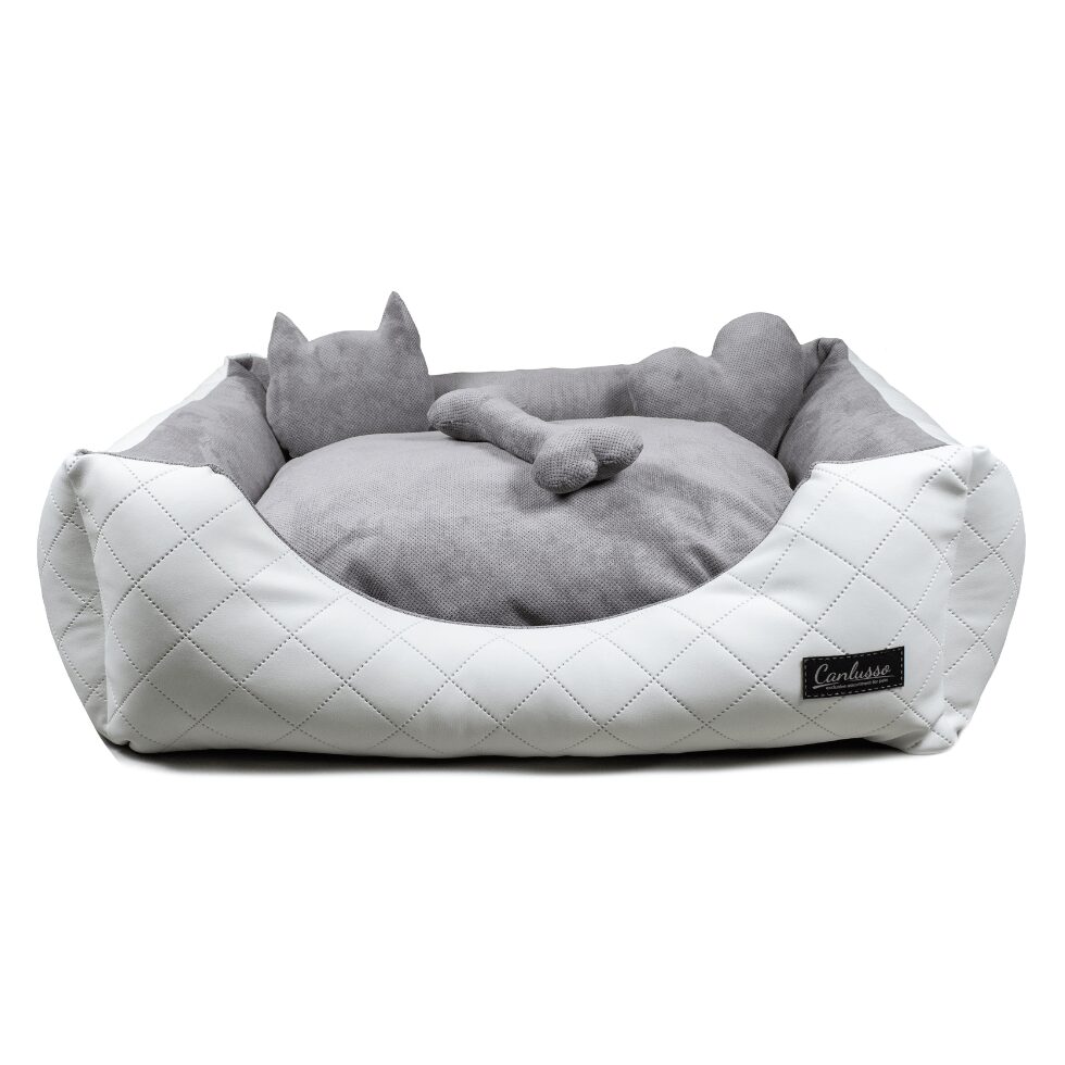 Legowisko dla psa - Elegant Plus - Srebrny DOT