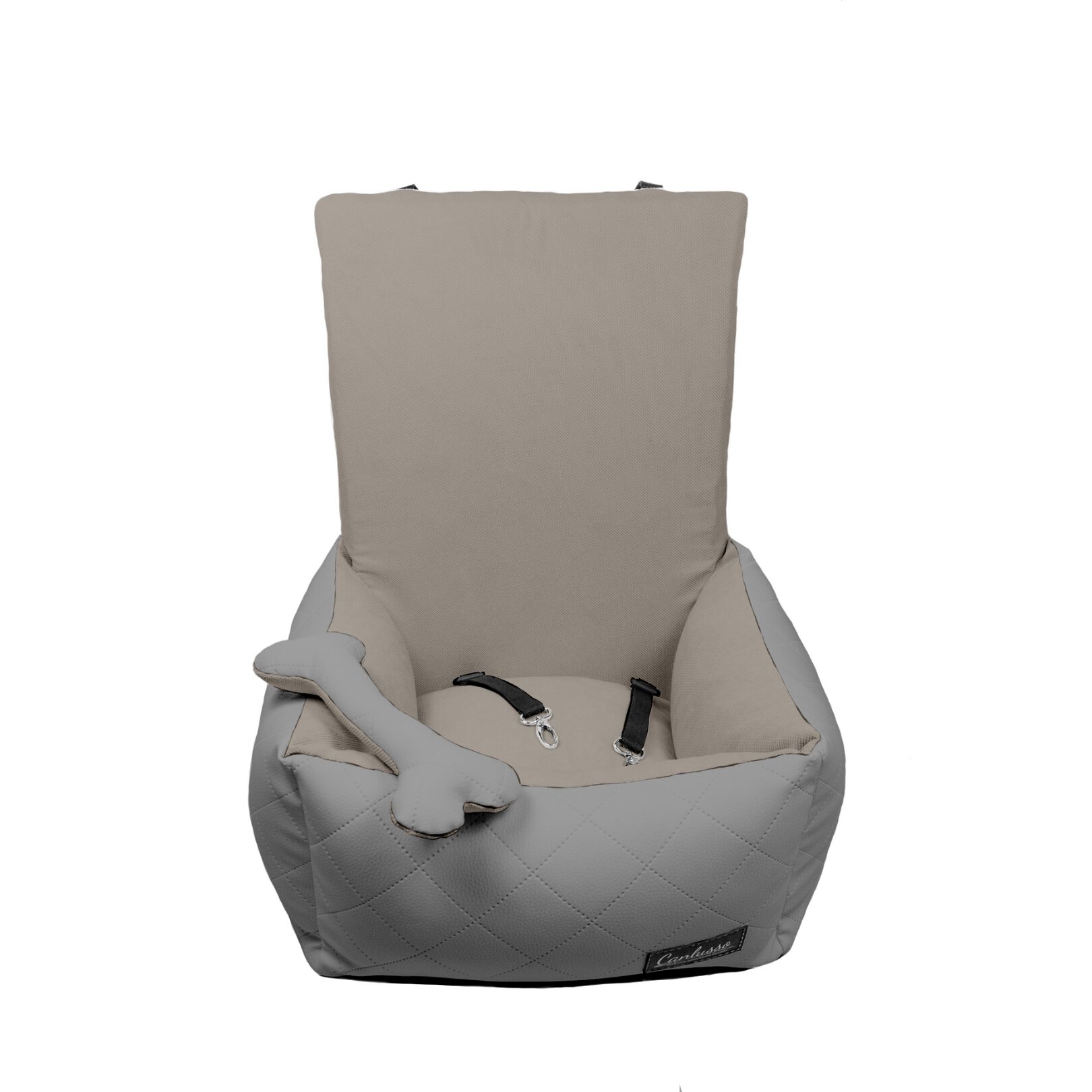 Fotelik dla małego psa - SUN - szary - ciemny beż