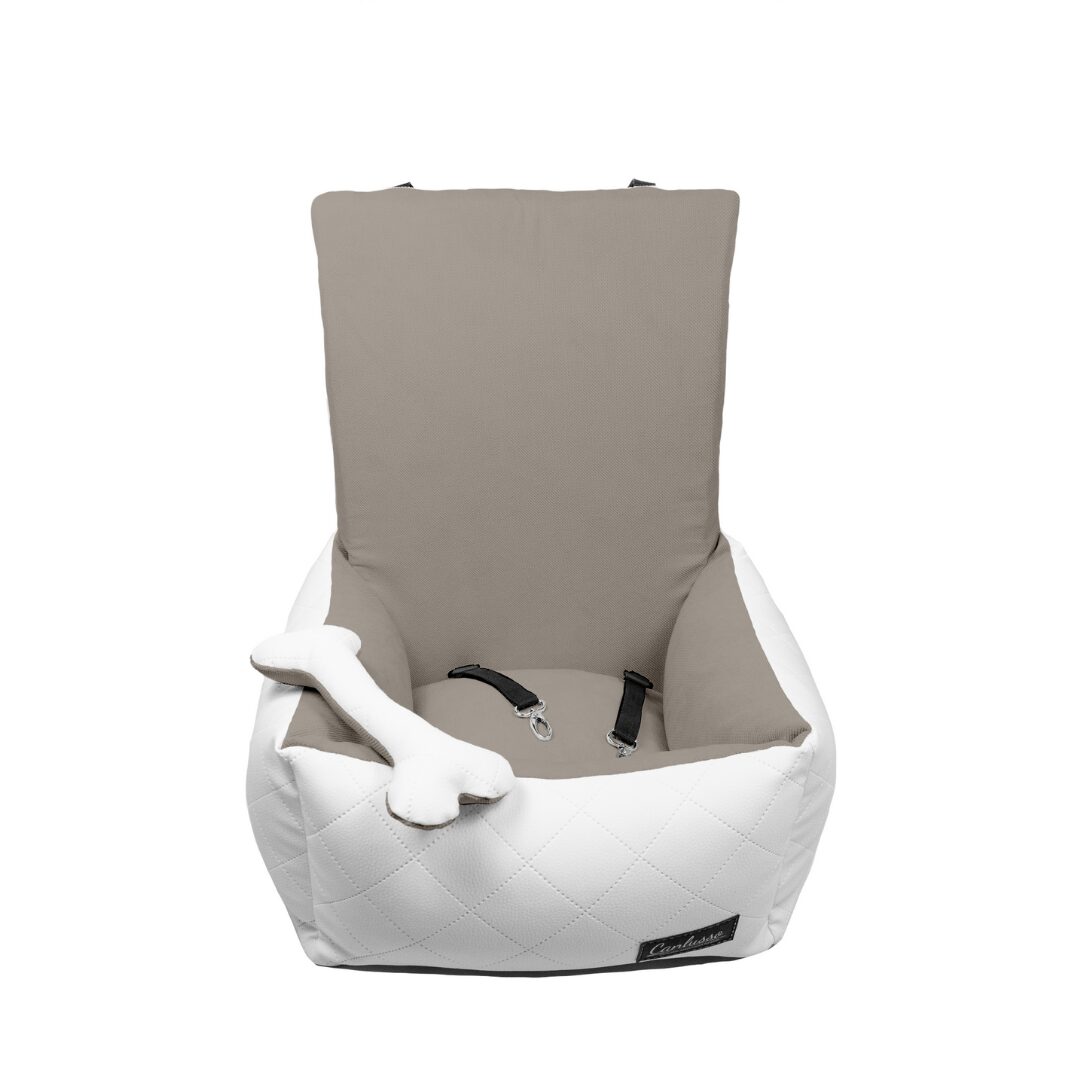 Fotelik dla małego psa - SUN - biały - ciemny beż