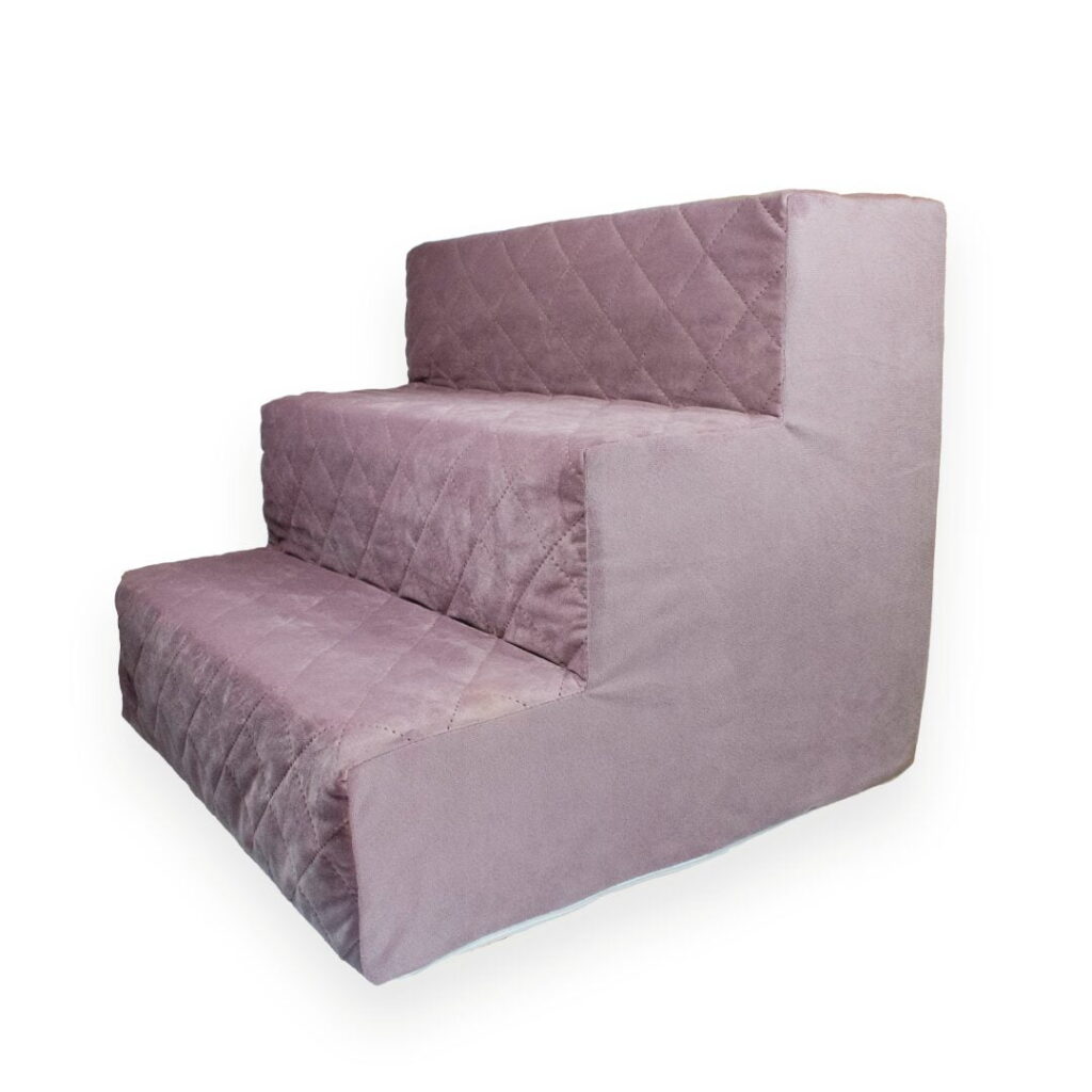 Różowe schodki dla psa