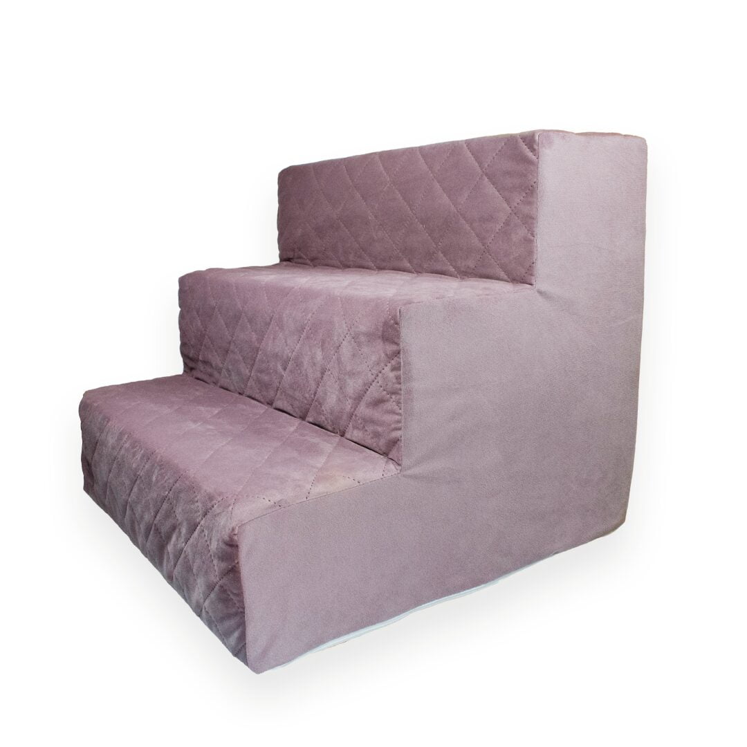 Różowe schodki dla psa