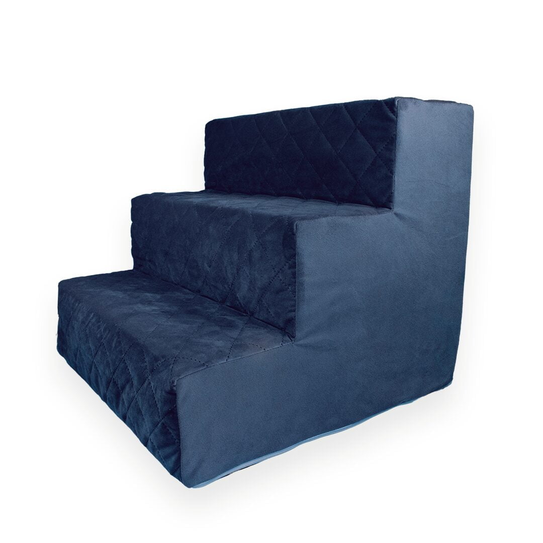 Granatowe schodki dla psa