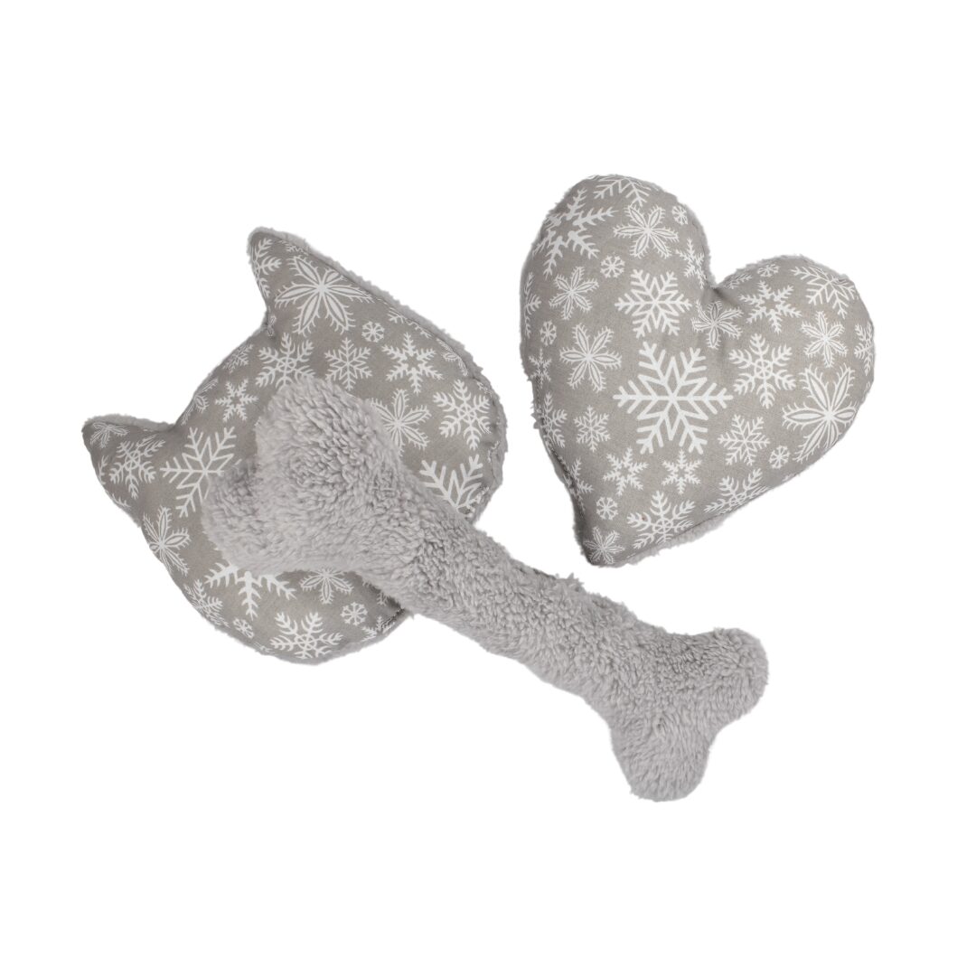 Poduszeczki - Christmas - płatki śniegu - szary