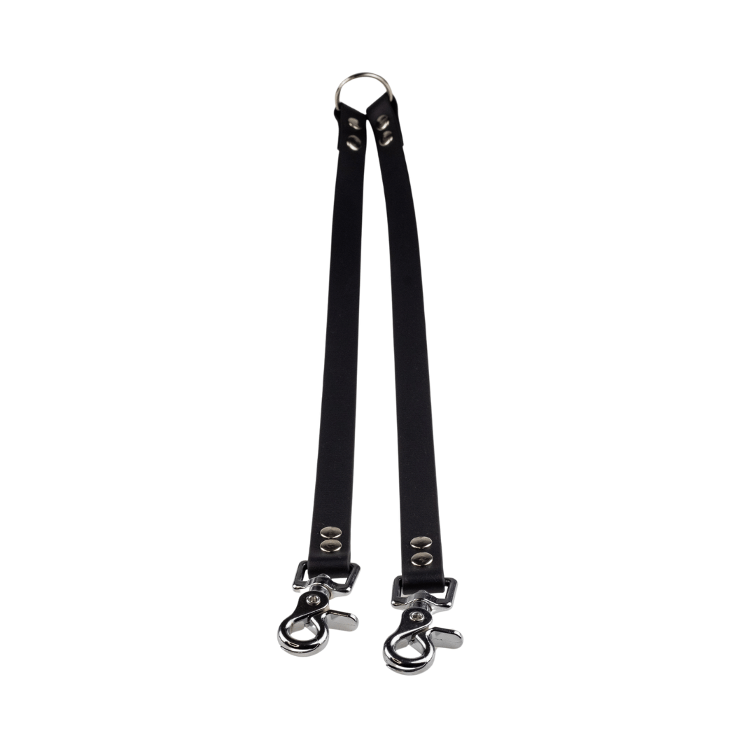 Dwójnik - BioThane - Black -Silver