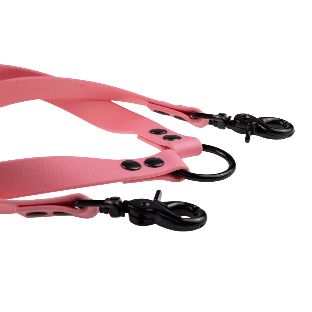 Dwójnik - BioThane - Pink - Black - obrazek 3