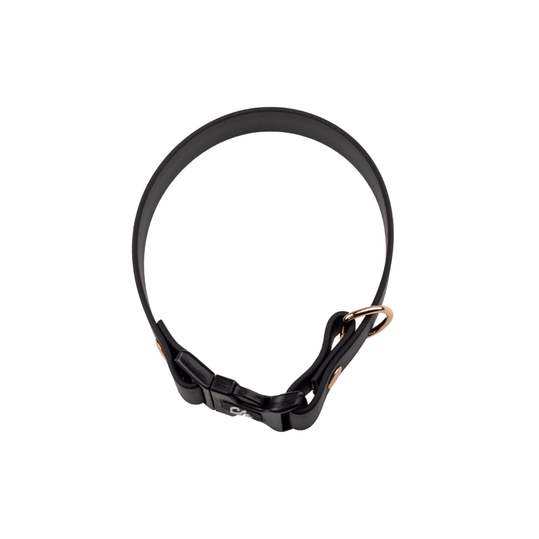 Obroża dla psa - Biothane - Black - Pink - obrazek 2