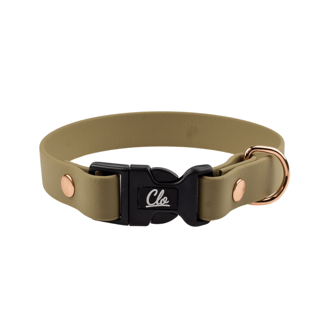 Obroża dla psa - Biothane - Khaki - Pink