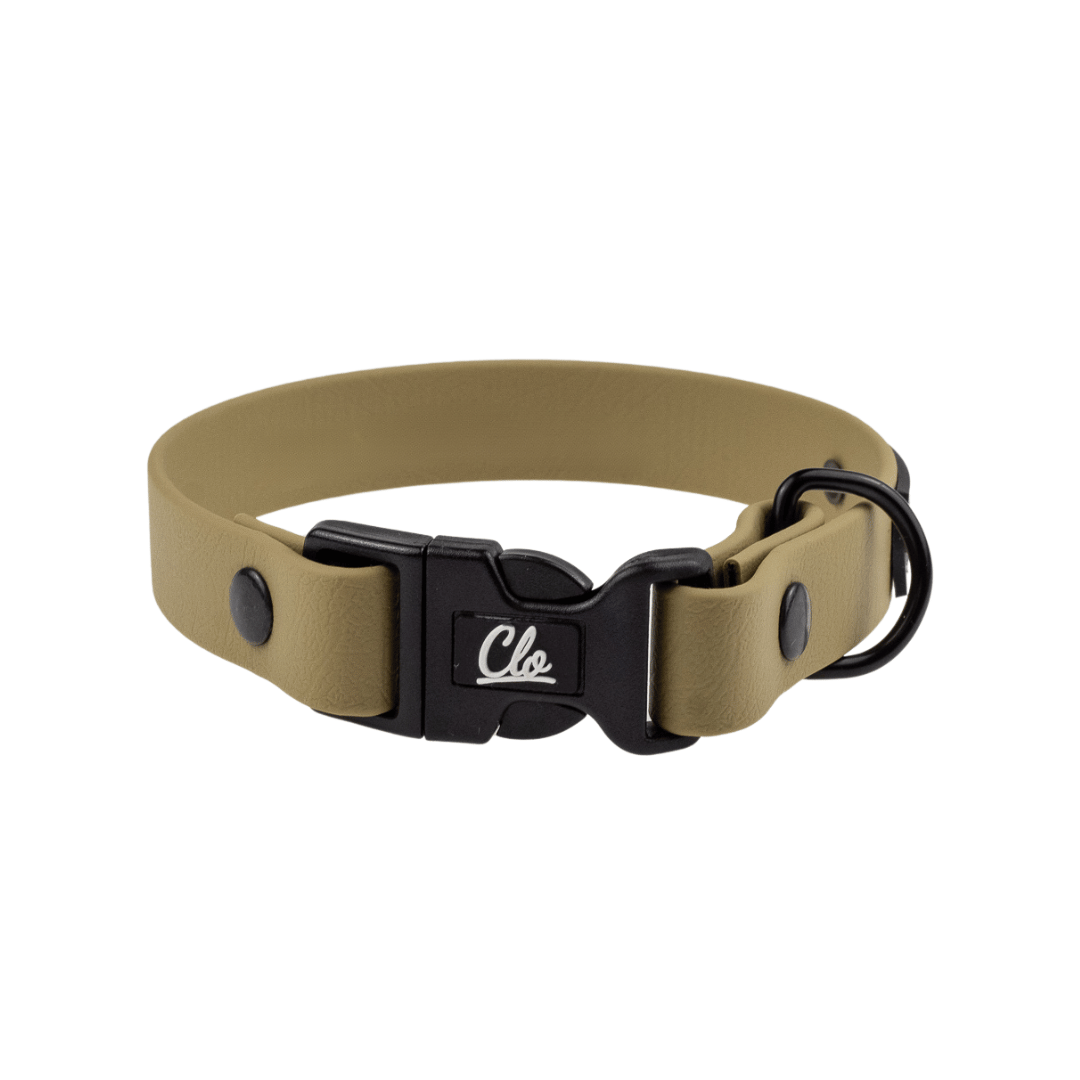 Obroża dla psa - Biothane - Khaki - Black