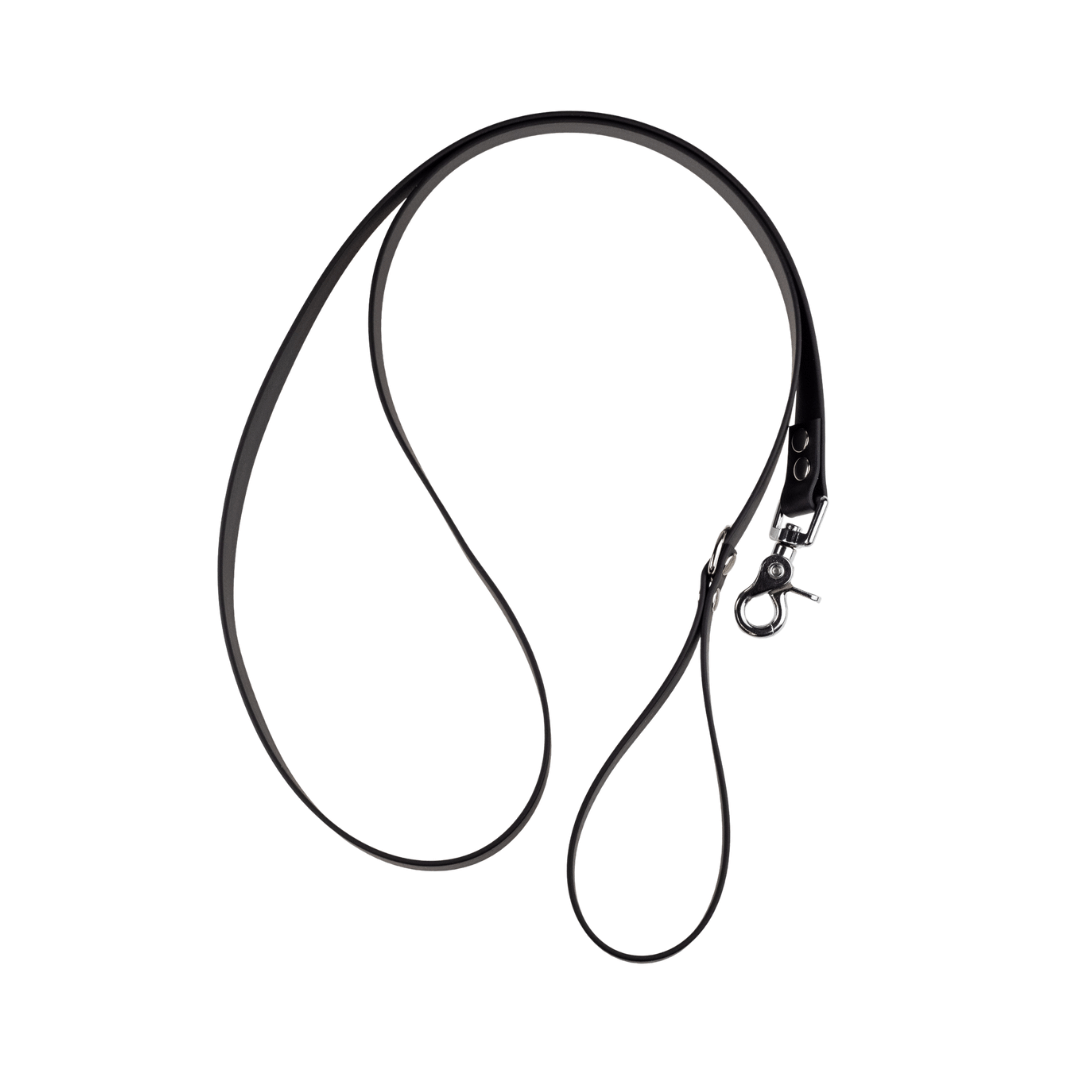 Smycz - BioThane - Black - Silver