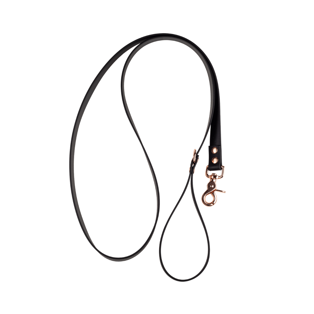 Smycz - BioThane - Black - Pink