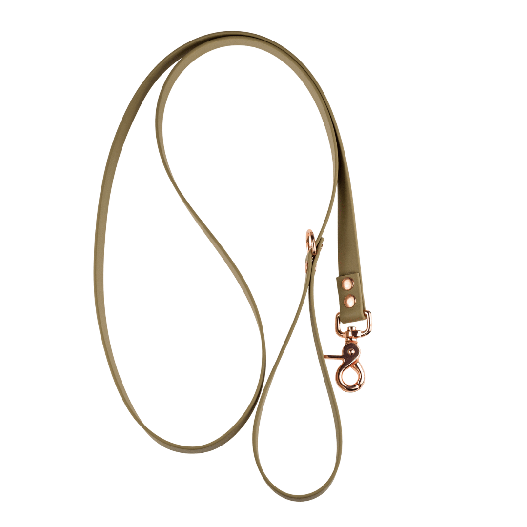 Smycz - BioThane - Khaki - Pink