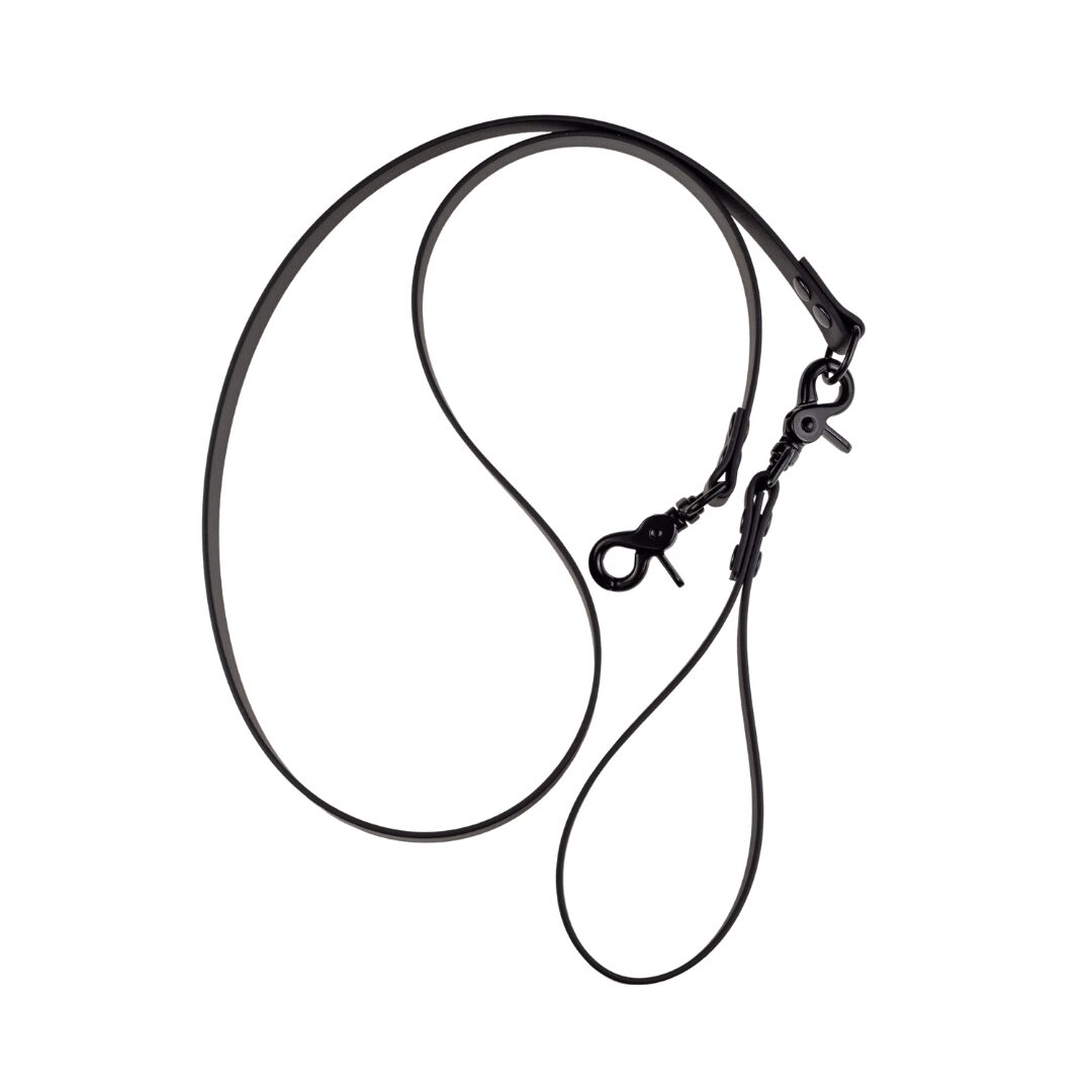 Smycz z odpinaną rączką - BioThane - Black - Black