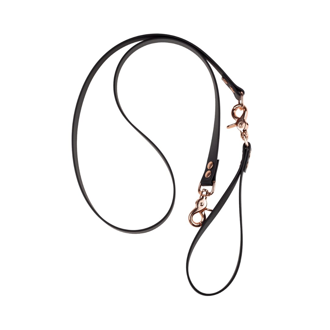 Smycz z odpinaną rączką - BioThane - Black - Pink