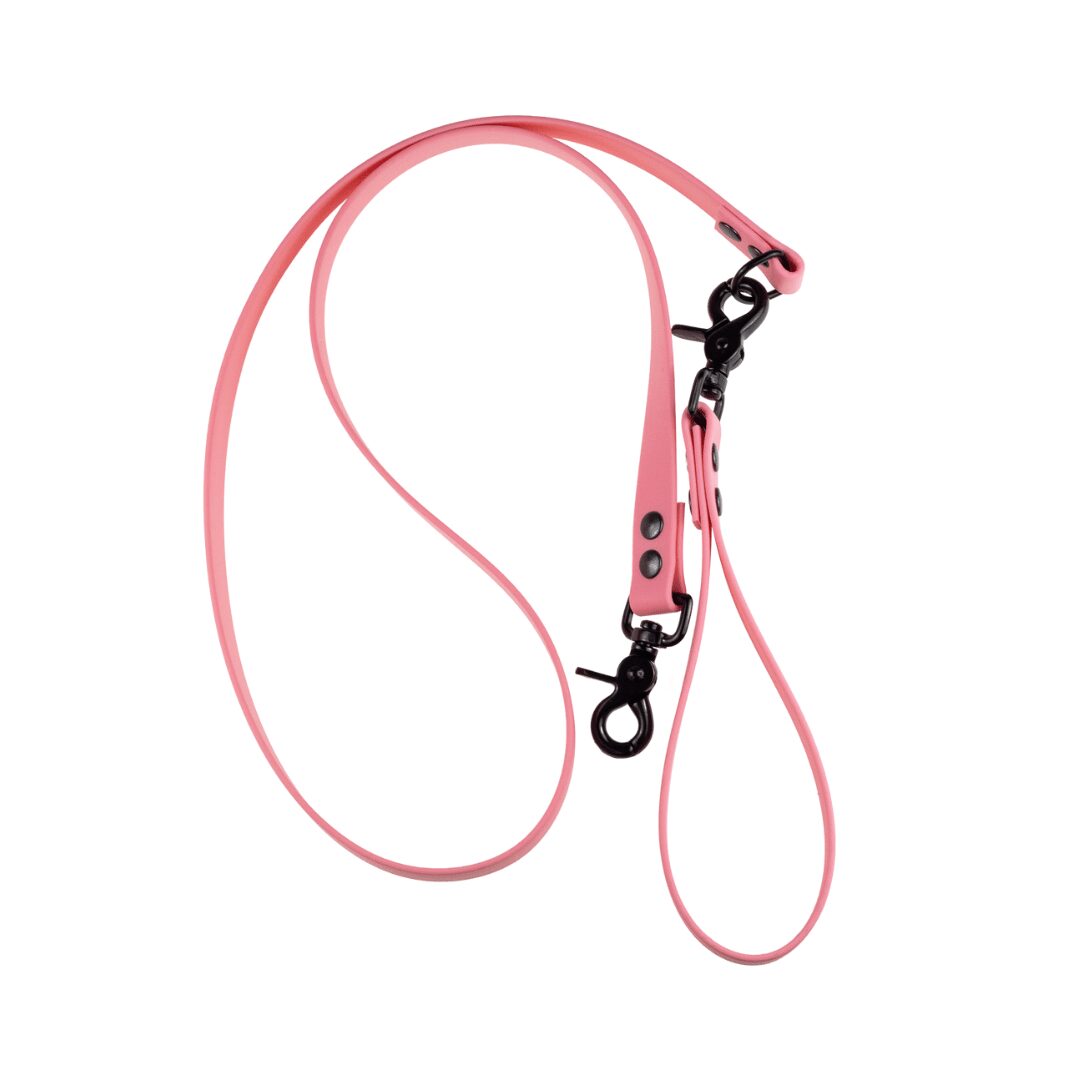 Smycz z odpinaną rączką - BioThane - Pink - Black